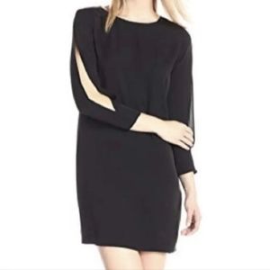 THEORY small black Sample dress EUC p2p 18" approx 33" long open sleeve